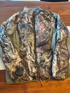 Mossy Oak Camouflage Insulated Jacket in Olive Green and Brown